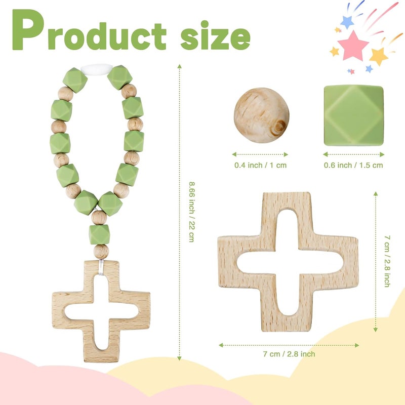Sumalon Cross Baptism Silicone Rosary, First Communion Rosary Collection Shower Christian Communion Gifts - Image 2